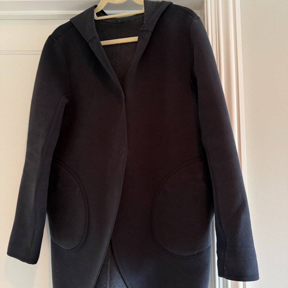 Women’s Lululemon Urban Horizons Reversible Jacket Medium Black Gray READ Hood